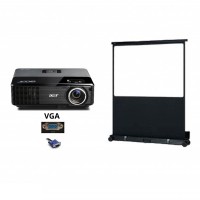 Pack Video-Projecteur + ecran 1.5mx1,5m