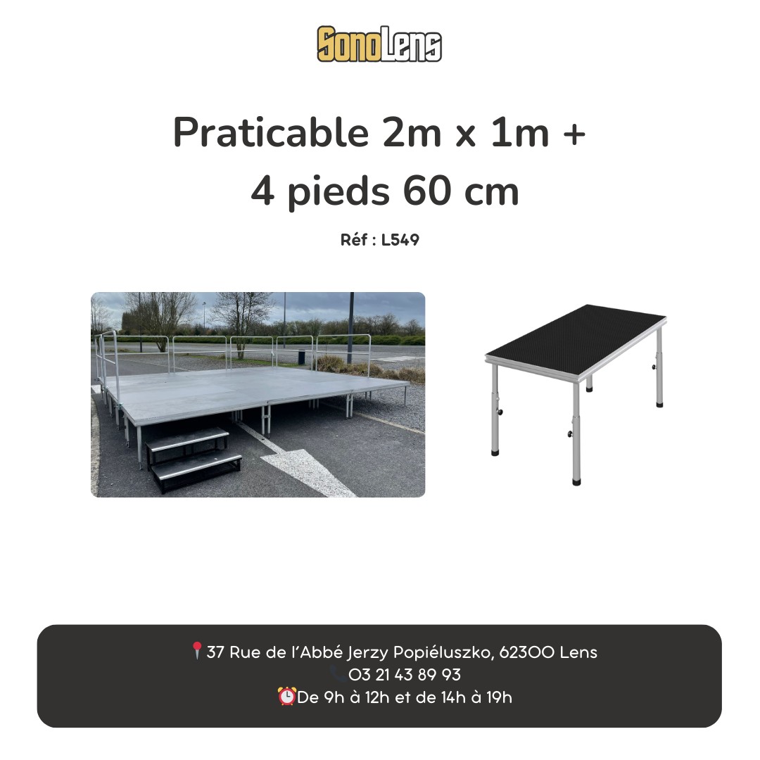 Location praticable 2m x 1m pieds 20,00 € le Week-End