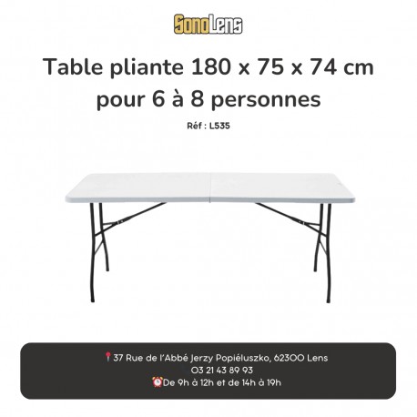 Location Table Pliante 6/8 Personnes Location Table Pliante 6/8 Personnes