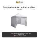Location tente pliante 4m x 4m + 4 côtés