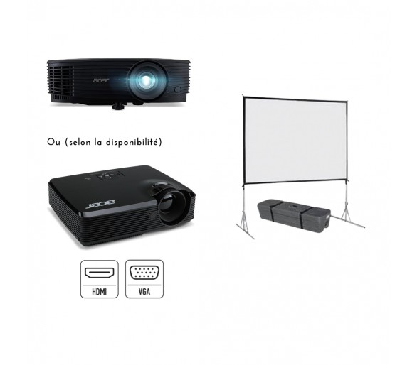 Pack Video-Projecteur + ecran 2m x 2m