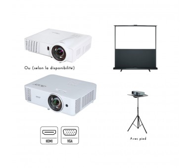Pack Video-Projecteur + ecran 2m x 2m
