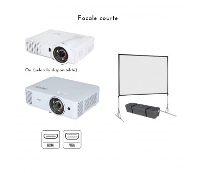 Pack Video-Projecteur + ecran 2m x 2m