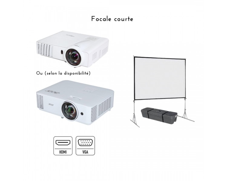 Pack Video-Projecteur + ecran 2m x 2m