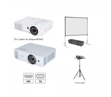 Pack Video-Projecteur + ecran 2m x 2m