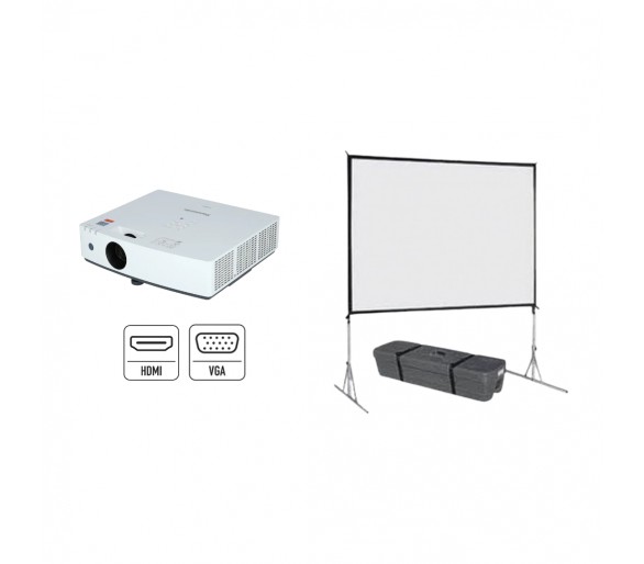 Location pack vidéo – 4600 lumens avec écran 3 x 2 m