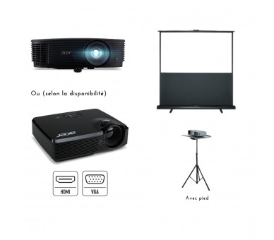 Pack Video-Projecteur + ecran 2m x 2m