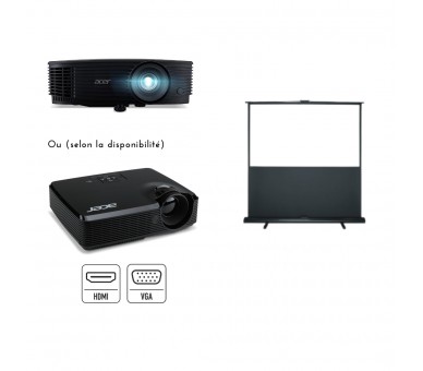 Pack Video-Projecteur + ecran 2m x 2m
