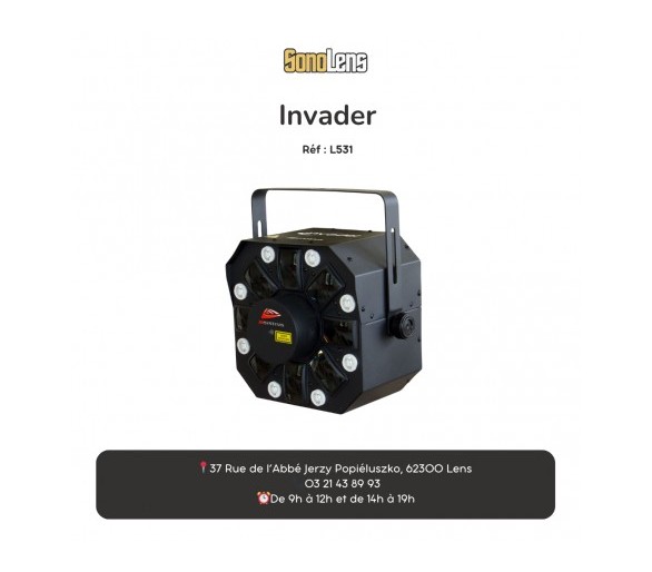 Location INVADER Effet LED 3 en 1