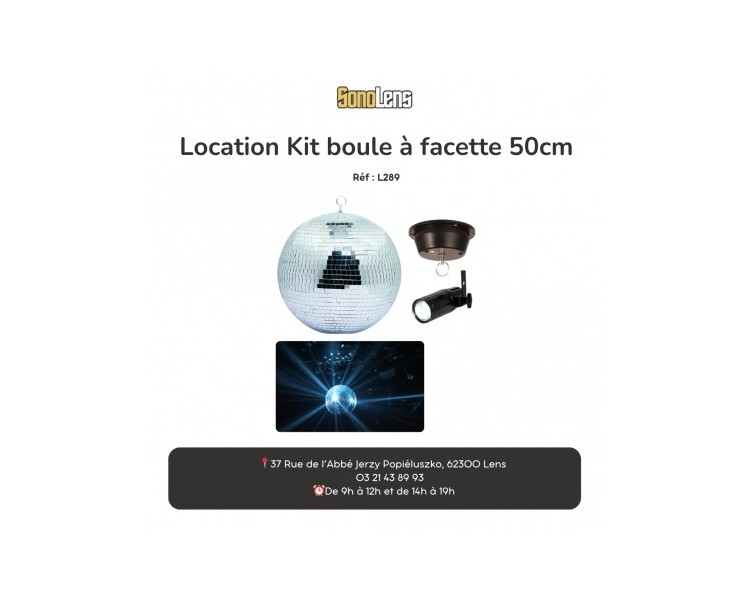 Location Kit boule à facette 50cm
