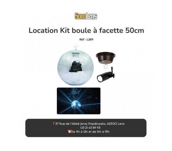 Location Kit boule à facette 50cm