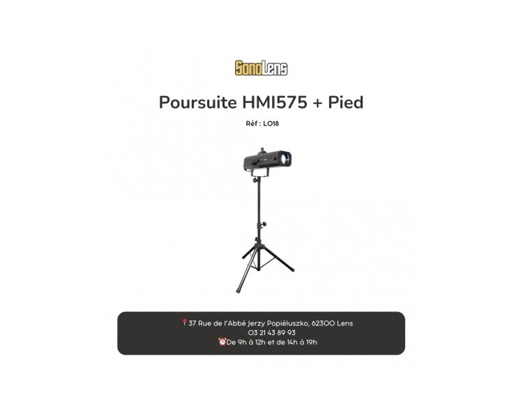 Location poursuite 575w HMI + pied