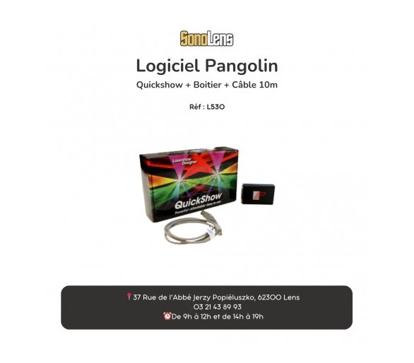 Location logiciel Pangolin Quickshow + boitier + cable