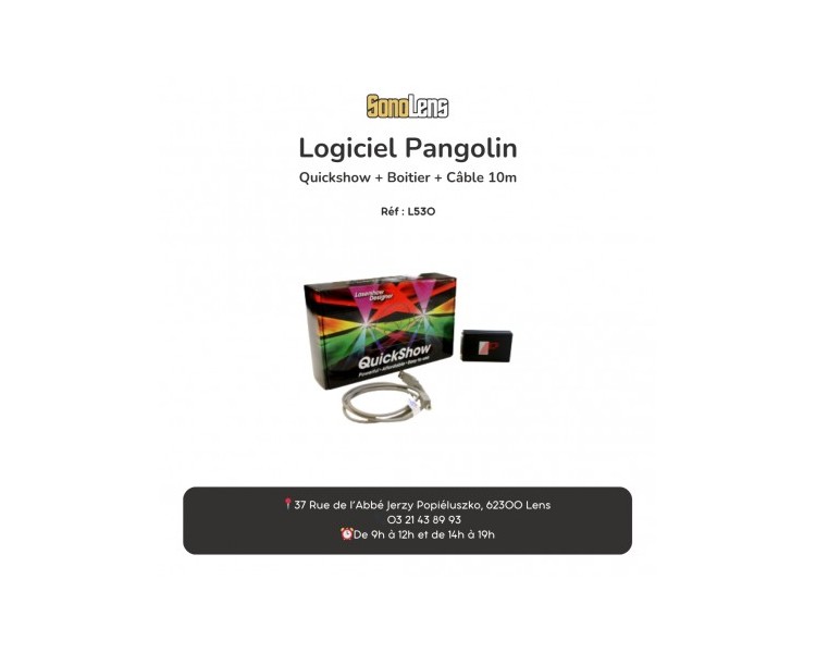 Location logiciel Pangolin Quickshow + boitier + cable