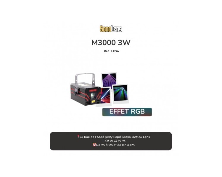 Location Laser RVB 3W M3000