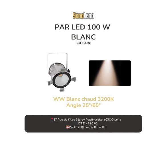 Location Projecteur PAR56-100WW blancs chaud