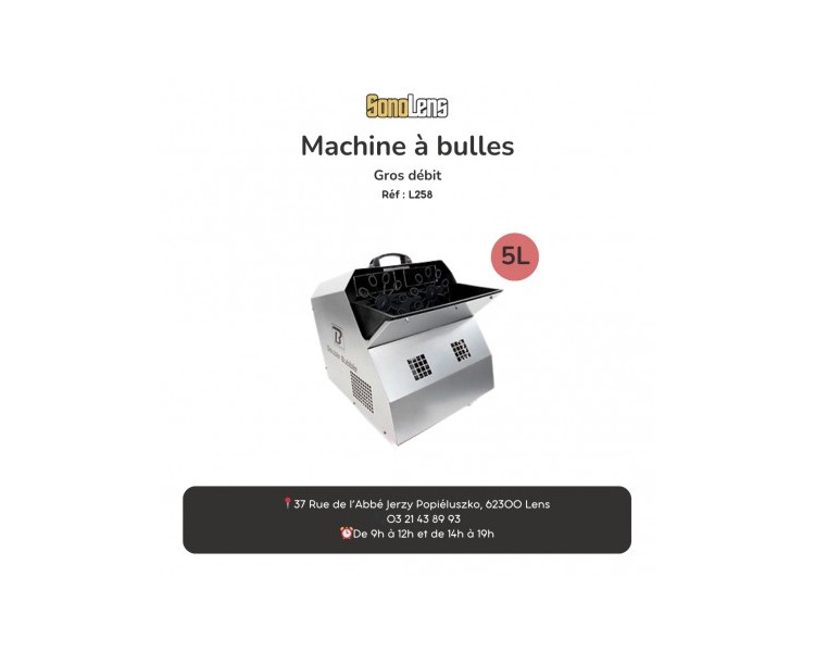  Location Machine à bulles Gros debit