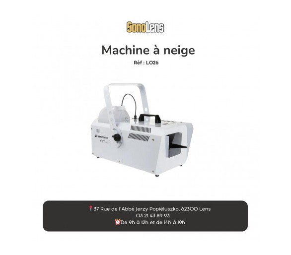 Location Machine à neige Yeti + télécommande