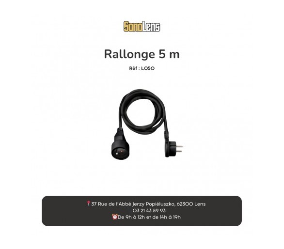 Location Rallonge electrique 5M noire