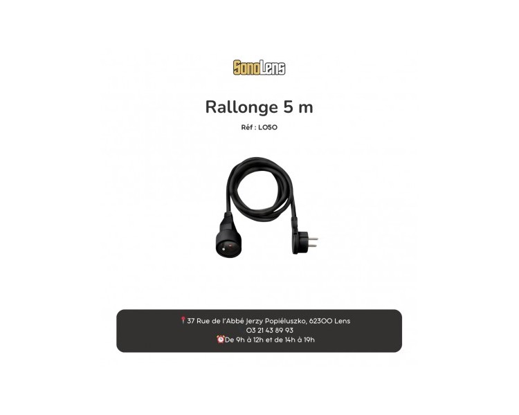 Location rallonge électrique 10 mètres noire