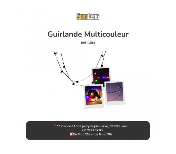 Location guirlande / guinguette en couleur 10m intérieur et extérieur