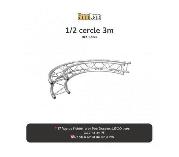 Location Demi-Cercle structure carré 3 m
