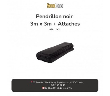 Pendrillon Noir 3m x 3m 