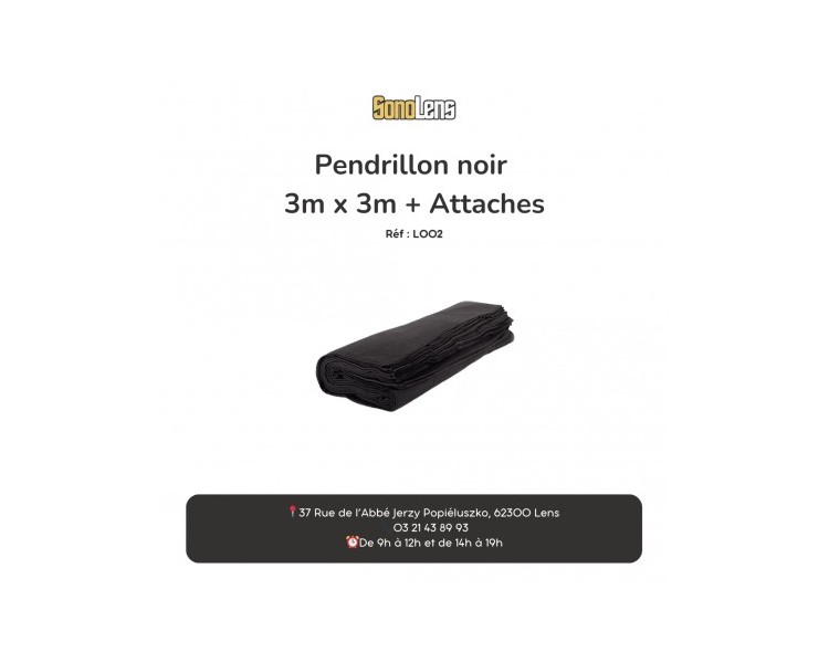 Pendrillon Noir 3m x 3m 
