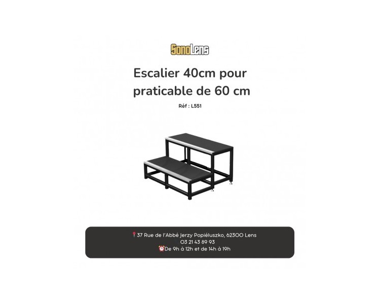 Location escalier 20/40cm pour praticable