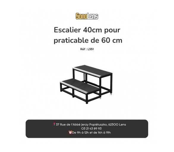 Location escalier 20/40cm pour praticable