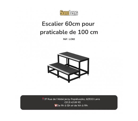 Location escalier 60/80 pour praticable