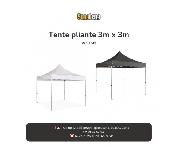 Location tente pliante 3m x 3m