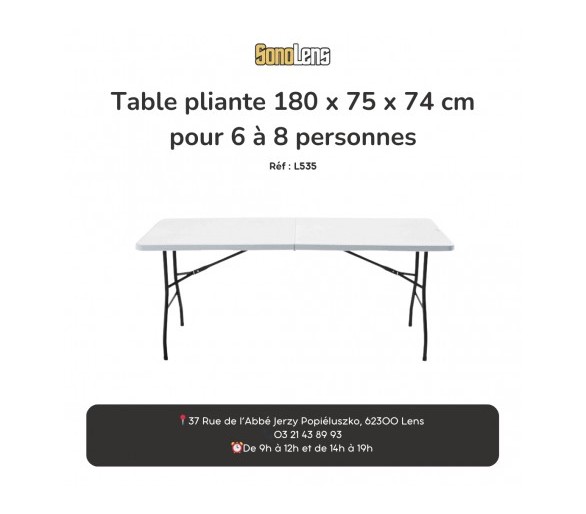 Location Table Pliante 6/8 Personnes