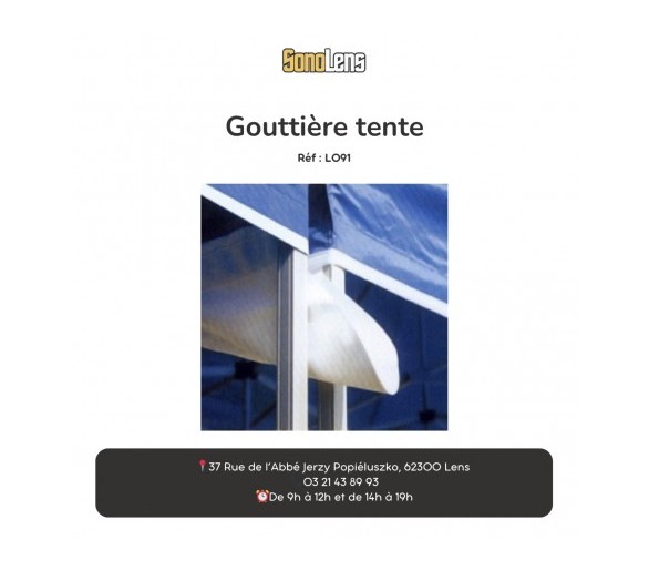 Location gouttière 4m pour tentes pliantes