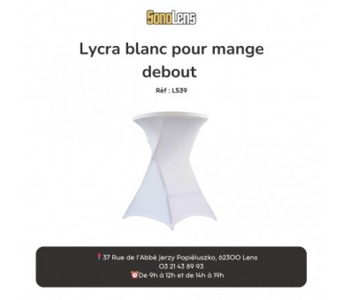 Housse mange debout en lycra blanc