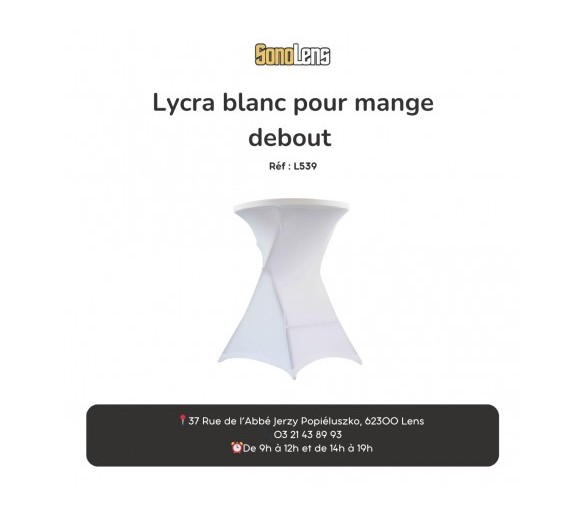 Housse mange debout en lycra blanc