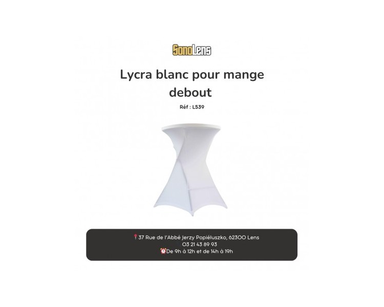 Housse mange debout en lycra blanc