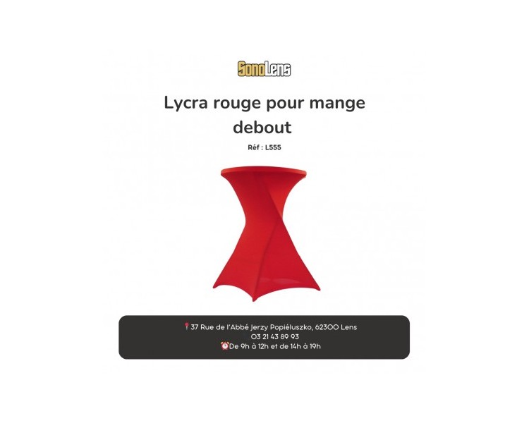 Location housse mange debout en lycra rouge