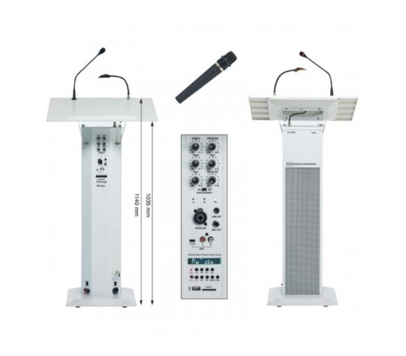 Pupitre amplifié avec col de cygne + 1 micro sans fil